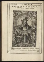 An illustration from Effigies regvm francorvm omnivm : a Pharamvndo ad Henricvm vsqve Tertivm, ad viuum, quantum fieri potuit, expressae (1576)