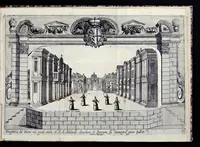 An illustration from Li qvattro elementi : introduttione per il balletto fatto nella residenza elettorale di Monaco nella gran sala detta degli Ercoli : inuentione del felicissimo ingegno della serenissima Henrietta Adelaida, elettrice di Baviera, principessa reale di Savoia : con le nobili imprese e motti nelli scudi di ciascuna dama opra della sua eroica penna (1657)
