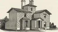 An illustration from The carpenter's assistant : containing a succinct account of Egyptian, Grecian and Roman architecture. Also, a description of the Tuscan, Doric, Ionic, Corinthian and composite orders; together with specifications, practical rules and tables for carpenters, and a glossary of architectural terms. Embellished with upwards of 200 plates of plans, elevations, details, and practical stair-building (1854)
