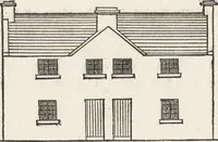 An illustration from The carpenter's assistant : containing a succinct account of Egyptian, Grecian and Roman architecture. Also, a description of the Tuscan, Doric, Ionic, Corinthian and composite orders; together with specifications, practical rules and tables for carpenters, and a glossary of architectural terms. Embellished with upwards of 200 plates of plans, elevations, details, and practical stair-building (1854)