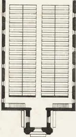 An illustration from The carpenter's assistant : containing a succinct account of Egyptian, Grecian and Roman architecture. Also, a description of the Tuscan, Doric, Ionic, Corinthian and composite orders; together with specifications, practical rules and tables for carpenters, and a glossary of architectural terms. Embellished with upwards of 200 plates of plans, elevations, details, and practical stair-building (1854)