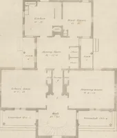 Picture 56 of 96 from The carpenter's assistant : containing a succinct account of Egyptian, Grecian and Roman architecture. Also, a description of the Tuscan, Doric, Ionic, Corinthian and composite orders; together with specifications, practical rules and tables for carpenters, and a glossary of architectural terms. Embellished with upwards of 200 plates of plans, elevations, details, and practical stair-building (1854), leaf 155