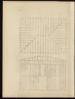An illustration from The carpenter's assistant : containing a succinct account of Egyptian, Grecian and Roman architecture. Also, a description of the Tuscan, Doric, Ionic, Corinthian and composite orders; together with specifications, practical rules and tables for carpenters, and a glossary of architectural terms. Embellished with upwards of 200 plates of plans, elevations, details, and practical stair-building (1854)