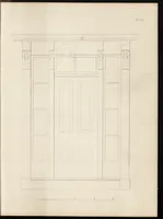 An illustration from The carpenter's assistant : containing a succinct account of Egyptian, Grecian and Roman architecture. Also, a description of the Tuscan, Doric, Ionic, Corinthian and composite orders; together with specifications, practical rules and tables for carpenters, and a glossary of architectural terms. Embellished with upwards of 200 plates of plans, elevations, details, and practical stair-building (1854)
