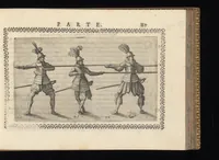 An illustration from Oplomachia di Bonauentura Pistofilo nobile Ferrarese, dottore, e caualiere : nella quale con dottrina morale, politica, e militare, e col mezzo delle figure si tratta per via di teorica, e di pratica del maneggio, e dell'vso delle armi : distinta in tre discorsi di picca, d'alabarda, e di moschetto (1621)