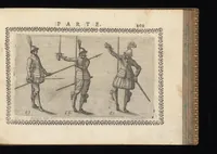 An illustration from Oplomachia di Bonauentura Pistofilo nobile Ferrarese, dottore, e caualiere : nella quale con dottrina morale, politica, e militare, e col mezzo delle figure si tratta per via di teorica, e di pratica del maneggio, e dell'vso delle armi : distinta in tre discorsi di picca, d'alabarda, e di moschetto (1621)