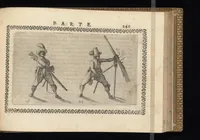 An illustration from Oplomachia di Bonauentura Pistofilo nobile Ferrarese, dottore, e caualiere : nella quale con dottrina morale, politica, e militare, e col mezzo delle figure si tratta per via di teorica, e di pratica del maneggio, e dell'vso delle armi : distinta in tre discorsi di picca, d'alabarda, e di moschetto (1621)