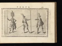 An illustration from Oplomachia di Bonauentura Pistofilo nobile Ferrarese, dottore, e caualiere : nella quale con dottrina morale, politica, e militare, e col mezzo delle figure si tratta per via di teorica, e di pratica del maneggio, e dell'vso delle armi : distinta in tre discorsi di picca, d'alabarda, e di moschetto (1621)