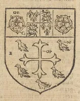 An illustration from Apostolatus Benedictinorum in Anglia, siue, Disceptatio historica, de antiquitate ordinis congregationisque monachorum nigrorum S. Benedicti in regno Angliae : in qua demonstratur S. Gregorium, eius nationis apostolum, fuisse benedictinum : ostenditur etiam obiter quanto numero, quibusque temporibus, alij ordines religiosorum, in eodem regno coeperint agnosci : cum appendice copiosa instrumentorum venerandae vetustatis ... (1626)