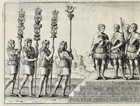 Picture 13 of 31 from Nicolai Vptoni De studio militari, libri quatuor. Iohan. de Bado Aureo, Tractatus de armis. Henrici Spelmanni Aspilogia (1654), leaf 353