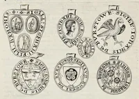Picture 28 of 31 from Nicolai Vptoni De studio militari, libri quatuor. Iohan. de Bado Aureo, Tractatus de armis. Henrici Spelmanni Aspilogia (1654), leaf 555