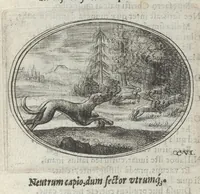 An illustration from R. P. Ioannis Kreihing Societatis Iesu Emblemata ethico-politica carmine explicata (1661)