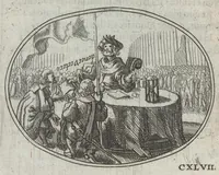 An illustration from R. P. Ioannis Kreihing Societatis Iesu Emblemata ethico-politica carmine explicata (1661)