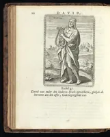 An illustration from De helden Godes des ouwden verbonds : met kunstige beeldenissen vertoont, en poeetelijk verklaert ; midsgaders, eem Hymnus of lofzangh van de christelijcke ridder ; en De heerlijckeheyd van Salomon (1699)