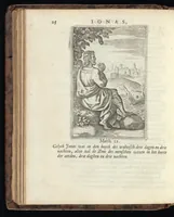An illustration from De helden Godes des ouwden verbonds : met kunstige beeldenissen vertoont, en poeetelijk verklaert ; midsgaders, eem Hymnus of lofzangh van de christelijcke ridder ; en De heerlijckeheyd van Salomon (1699)