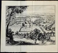 An illustration from Topographia historica Gallo-Brabantiae : quâ Romanduae oppida muncipia & dominia illustrantur : atque monasteria, nobiliumque praetoria castellaque in aes incisa exhibentur (1692)
