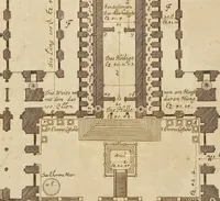 An illustration from Nicolai Goldmans Vollständige Anweisung zu der Civil-Bau-Kunst : in welcher nicht nur die fünff Ordnungen, samt den darzu gehörigen Fenster-Gesimsen, Kämpffern, Geländer-Dockeb und Bilderstühlen, auf eine neue und sonderbare leichte Art aufzureissen deutlich gewiesen, sondern zugleich getreulich entdecket wird ... (1708)
