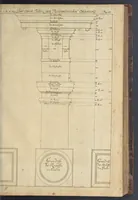 An illustration from Nicolai Goldmans Vollständige Anweisung zu der Civil-Bau-Kunst : in welcher nicht nur die fünff Ordnungen, samt den darzu gehörigen Fenster-Gesimsen, Kämpffern, Geländer-Dockeb und Bilderstühlen, auf eine neue und sonderbare leichte Art aufzureissen deutlich gewiesen, sondern zugleich getreulich entdecket wird ... (1708)