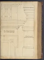 Picture 35 of 115 from Nicolai Goldmans Vollständige Anweisung zu der Civil-Bau-Kunst : in welcher nicht nur die fünff Ordnungen, samt den darzu gehörigen Fenster-Gesimsen, Kämpffern, Geländer-Dockeb und Bilderstühlen, auf eine neue und sonderbare leichte Art aufzureissen deutlich gewiesen, sondern zugleich getreulich entdecket wird ... (1708), leaf 180
