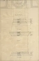 An illustration from Nicolai Goldmans Vollständige Anweisung zu der Civil-Bau-Kunst : in welcher nicht nur die fünff Ordnungen, samt den darzu gehörigen Fenster-Gesimsen, Kämpffern, Geländer-Dockeb und Bilderstühlen, auf eine neue und sonderbare leichte Art aufzureissen deutlich gewiesen, sondern zugleich getreulich entdecket wird ... (1708)