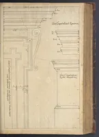 Picture 50 of 115 from Nicolai Goldmans Vollständige Anweisung zu der Civil-Bau-Kunst : in welcher nicht nur die fünff Ordnungen, samt den darzu gehörigen Fenster-Gesimsen, Kämpffern, Geländer-Dockeb und Bilderstühlen, auf eine neue und sonderbare leichte Art aufzureissen deutlich gewiesen, sondern zugleich getreulich entdecket wird ... (1708), leaf 218