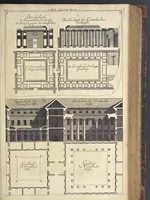 An illustration from Nicolai Goldmans Vollständige Anweisung zu der Civil-Bau-Kunst : in welcher nicht nur die fünff Ordnungen, samt den darzu gehörigen Fenster-Gesimsen, Kämpffern, Geländer-Dockeb und Bilderstühlen, auf eine neue und sonderbare leichte Art aufzureissen deutlich gewiesen, sondern zugleich getreulich entdecket wird ... (1708)
