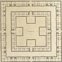 An illustration from Nicolai Goldmans Vollständige Anweisung zu der Civil-Bau-Kunst : in welcher nicht nur die fünff Ordnungen, samt den darzu gehörigen Fenster-Gesimsen, Kämpffern, Geländer-Dockeb und Bilderstühlen, auf eine neue und sonderbare leichte Art aufzureissen deutlich gewiesen, sondern zugleich getreulich entdecket wird ... (1708)