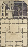 An illustration from Nicolai Goldmans Vollständige Anweisung zu der Civil-Bau-Kunst : in welcher nicht nur die fünff Ordnungen, samt den darzu gehörigen Fenster-Gesimsen, Kämpffern, Geländer-Dockeb und Bilderstühlen, auf eine neue und sonderbare leichte Art aufzureissen deutlich gewiesen, sondern zugleich getreulich entdecket wird ... (1708)