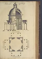An illustration from Nicolai Goldmans Vollständige Anweisung zu der Civil-Bau-Kunst : in welcher nicht nur die fünff Ordnungen, samt den darzu gehörigen Fenster-Gesimsen, Kämpffern, Geländer-Dockeb und Bilderstühlen, auf eine neue und sonderbare leichte Art aufzureissen deutlich gewiesen, sondern zugleich getreulich entdecket wird ... (1708)