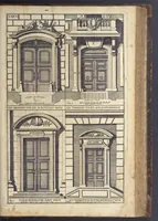 An illustration from Nicolai Goldmans Vollständige Anweisung zu der Civil-Bau-Kunst : in welcher nicht nur die fünff Ordnungen, samt den darzu gehörigen Fenster-Gesimsen, Kämpffern, Geländer-Dockeb und Bilderstühlen, auf eine neue und sonderbare leichte Art aufzureissen deutlich gewiesen, sondern zugleich getreulich entdecket wird ... (1708)