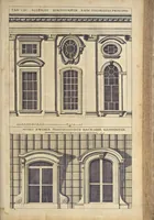 An illustration from Nicolai Goldmans Vollständige Anweisung zu der Civil-Bau-Kunst : in welcher nicht nur die fünff Ordnungen, samt den darzu gehörigen Fenster-Gesimsen, Kämpffern, Geländer-Dockeb und Bilderstühlen, auf eine neue und sonderbare leichte Art aufzureissen deutlich gewiesen, sondern zugleich getreulich entdecket wird ... (1708)