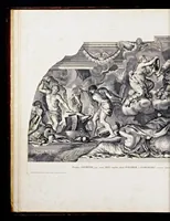 An illustration from Barberinae aulae fornix Romae eq. Petri Berettini Cortonensis picturis admirandus : cuius spirantes imagines et monocromata in hisce delineamentis ad similitudinem adumbrata Vrbani VIII. pontificis maximi virtutes exprimunt (1677)