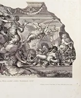 An illustration from Barberinae aulae fornix Romae eq. Petri Berettini Cortonensis picturis admirandus : cuius spirantes imagines et monocromata in hisce delineamentis ad similitudinem adumbrata Vrbani VIII. pontificis maximi virtutes exprimunt (1677)