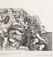 An illustration from Barberinae aulae fornix Romae eq. Petri Berettini Cortonensis picturis admirandus : cuius spirantes imagines et monocromata in hisce delineamentis ad similitudinem adumbrata Vrbani VIII. pontificis maximi virtutes exprimunt (1677)