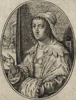 An illustration from Les abus du mariage, ou sont clairement representez les subtilitez deshonnestes, tant des femmes que des hommes, dont ils usent pour se tromper l'un l'autre. A cecy sont adjoustez quelques enseignemens pour corriger tels abus. Misbruick des houwelycx, waer in klaerlijck word uitgebeeldt de boosheden en loosheden zo wel tusschen mannen als vrouwen gepleeght, om malkander behendigh te bedriegen. Hier zijn bygevoeght eenige nutte en noodige leeringh, streckende tot verbeteringe der hedensdaeghsche bedorven huyshoudinge. The mistake off matrimonij, wherin is clearely set out the shamefull craftinesse as well by men, as women, pleading one against an other of their shamefull deceitfulnesse. Here is also by joyned some learned instructions to the amendement and reproouing of that filthinesse (1641)