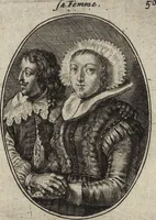 An illustration from Les abus du mariage, ou sont clairement representez les subtilitez deshonnestes, tant des femmes que des hommes, dont ils usent pour se tromper l'un l'autre. A cecy sont adjoustez quelques enseignemens pour corriger tels abus. Misbruick des houwelycx, waer in klaerlijck word uitgebeeldt de boosheden en loosheden zo wel tusschen mannen als vrouwen gepleeght, om malkander behendigh te bedriegen. Hier zijn bygevoeght eenige nutte en noodige leeringh, streckende tot verbeteringe der hedensdaeghsche bedorven huyshoudinge. The mistake off matrimonij, wherin is clearely set out the shamefull craftinesse as well by men, as women, pleading one against an other of their shamefull deceitfulnesse. Here is also by joyned some learned instructions to the amendement and reproouing of that filthinesse (1641)