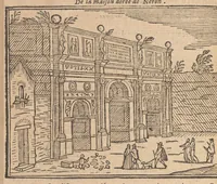 Picture 52 of 57 from Les merveilles de la ville de Rome : ou il est traictè des eglises, stations & reliques des corps saincts, qui y sont : auec la guide, qui enseigne aux estrangers à aysèment trouuer les choses plus remarquables de Rome : auec les noms de papes, empereurs & autres princes chrestiens ... (1637), leaf 161