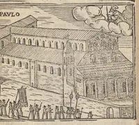 Picture 3 of 57 from Les merveilles de la ville de Rome : ou il est traictè des eglises, stations & reliques des corps saincts, qui y sont : auec la guide, qui enseigne aux estrangers à aysèment trouuer les choses plus remarquables de Rome : auec les noms de papes, empereurs & autres princes chrestiens ... (1637), leaf 18