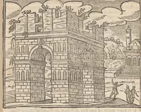 Picture 55 of 57 from Les merveilles de la ville de Rome : ou il est traictè des eglises, stations & reliques des corps saincts, qui y sont : auec la guide, qui enseigne aux estrangers à aysèment trouuer les choses plus remarquables de Rome : auec les noms de papes, empereurs & autres princes chrestiens ... (1637), leaf 185