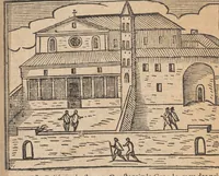 Picture 7 of 57 from Les merveilles de la ville de Rome : ou il est traictè des eglises, stations & reliques des corps saincts, qui y sont : auec la guide, qui enseigne aux estrangers à aysèment trouuer les choses plus remarquables de Rome : auec les noms de papes, empereurs & autres princes chrestiens ... (1637), leaf 27