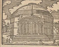 Picture 10 of 57 from Les merveilles de la ville de Rome : ou il est traictè des eglises, stations & reliques des corps saincts, qui y sont : auec la guide, qui enseigne aux estrangers à aysèment trouuer les choses plus remarquables de Rome : auec les noms de papes, empereurs & autres princes chrestiens ... (1637), leaf 43