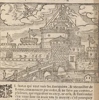 Picture 20 of 57 from Les merveilles de la ville de Rome : ou il est traictè des eglises, stations & reliques des corps saincts, qui y sont : auec la guide, qui enseigne aux estrangers à aysèment trouuer les choses plus remarquables de Rome : auec les noms de papes, empereurs & autres princes chrestiens ... (1637), leaf 74