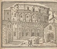 Picture 22 of 57 from Les merveilles de la ville de Rome : ou il est traictè des eglises, stations & reliques des corps saincts, qui y sont : auec la guide, qui enseigne aux estrangers à aysèment trouuer les choses plus remarquables de Rome : auec les noms de papes, empereurs & autres princes chrestiens ... (1637), leaf 77