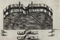 Picture 12 of 27 from Pratique de la guerre : contenant l'vsage de l'artillerie, bombes et mortiers, feux artificiels & petards, sappes & mines, ponts & pontons, tranchées & trauaux, auec l'ordre des assauts aux breches : ensemble vn traité des feux de joye (1650), leaf 132