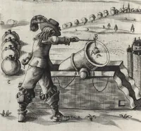 An illustration from Pratique de la guerre : contenant l'vsage de l'artillerie, bombes et mortiers, feux artificiels & petards, sappes & mines, ponts & pontons, tranchées & trauaux, auec l'ordre des assauts aux breches : ensemble vn traité des feux de joye (1650)
