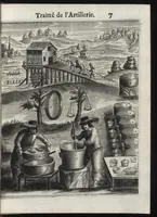 Picture 2 of 27 from Pratique de la guerre : contenant l'vsage de l'artillerie, bombes et mortiers, feux artificiels & petards, sappes & mines, ponts & pontons, tranchées & trauaux, auec l'ordre des assauts aux breches : ensemble vn traité des feux de joye (1650), leaf 20
