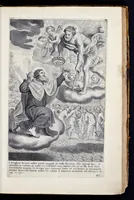 An illustration from Vitae S. Eliae prophetae, S. Mariae Magdalenae de Pazzi & S. Alberti Ordinis Beatissimae Virginis Mariae de Monte Carmelo, iconibus expressae quibus 40 aliae pulcherrimae ejusdem Ordinis sanctorum sanctarumque adjunctae sunt
