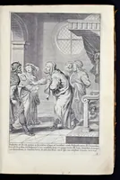 An illustration from Vitae S. Eliae prophetae, S. Mariae Magdalenae de Pazzi & S. Alberti Ordinis Beatissimae Virginis Mariae de Monte Carmelo, iconibus expressae quibus 40 aliae pulcherrimae ejusdem Ordinis sanctorum sanctarumque adjunctae sunt