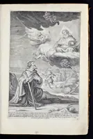 An illustration from Vitae S. Eliae prophetae, S. Mariae Magdalenae de Pazzi & S. Alberti Ordinis Beatissimae Virginis Mariae de Monte Carmelo, iconibus expressae quibus 40 aliae pulcherrimae ejusdem Ordinis sanctorum sanctarumque adjunctae sunt