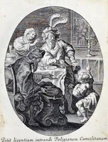 Picture 30 of 36 from Vitae S. Eliae prophetae, S. Mariae Magdalenae de Pazzi & S. Alberti Ordinis Beatissimae Virginis Mariae de Monte Carmelo, iconibus expressae quibus 40 aliae pulcherrimae ejusdem Ordinis sanctorum sanctarumque adjunctae sunt, leaf 222